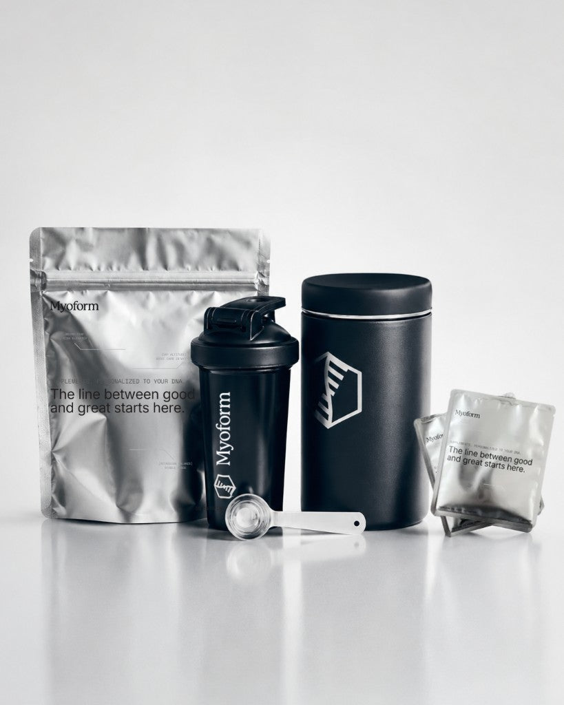 Myoform Welcome Kit - supplement pouch, shaker, storage tin and sachet